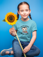 Load image into Gallery viewer, Super Heros Never Sleeps Half Sleeves T-Shirt For Girls -KidsFashionVilla
