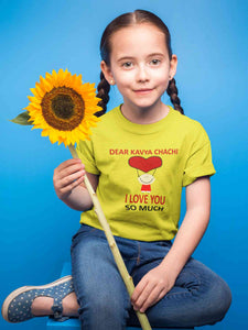 Custom Name I love My Chachi So Much Half Sleeves T-Shirt For Girls -KidsFashionVilla