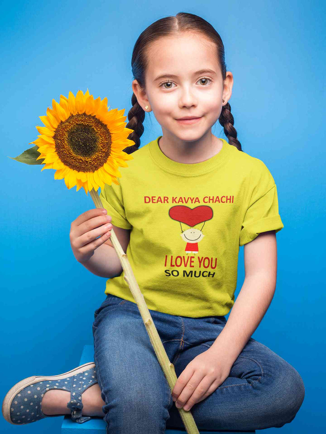 Custom Name I love My Chachi So Much Half Sleeves T-Shirt For Girls -KidsFashionVilla