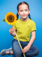 Load image into Gallery viewer, Pizza Minimals Half Sleeves T-Shirt For Girls -KidsFashionVilla
