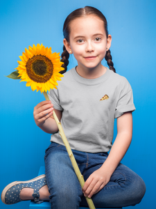 Pizza Minimals Half Sleeves T-Shirt For Girls -KidsFashionVilla