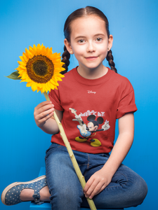 Playing Guitar Cartoon Half Sleeves T-Shirt For Girls -KidsFashionVilla