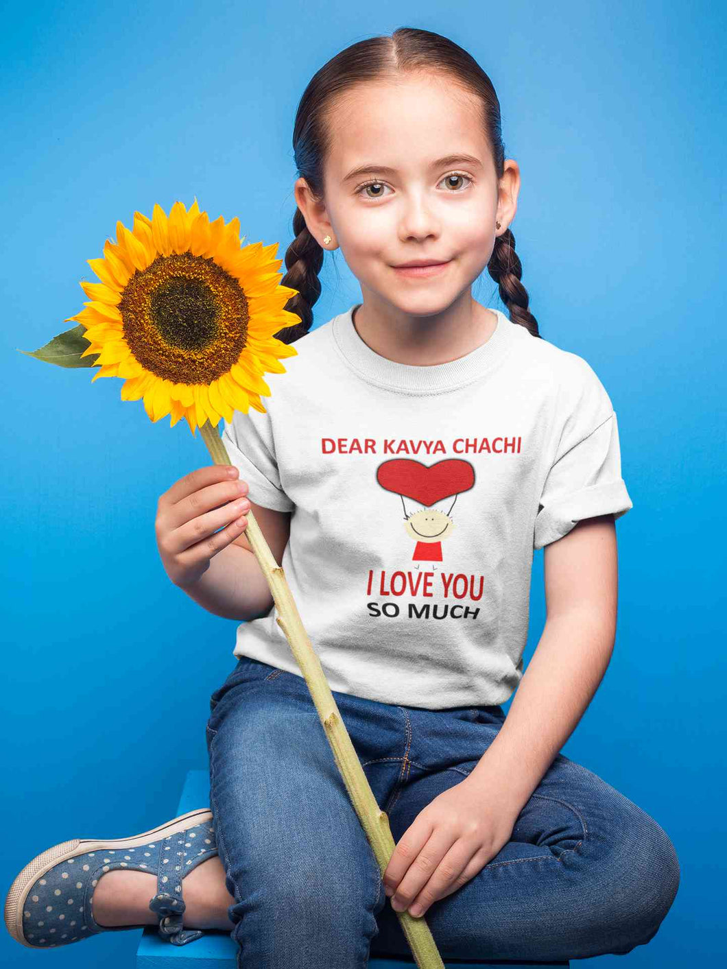 Custom Name I love My Chachi So Much Half Sleeves T-Shirt For Girls -KidsFashionVilla