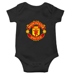 Manchester United Black Rompers for Baby Girl - KidsFashionVilla