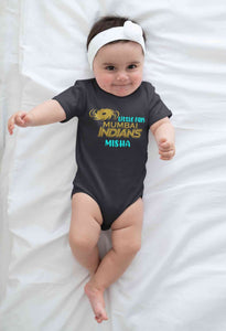 Custom Name IPL MI Mumbai Indians Little Fan Rompers for Baby Girl- KidsFashionVilla