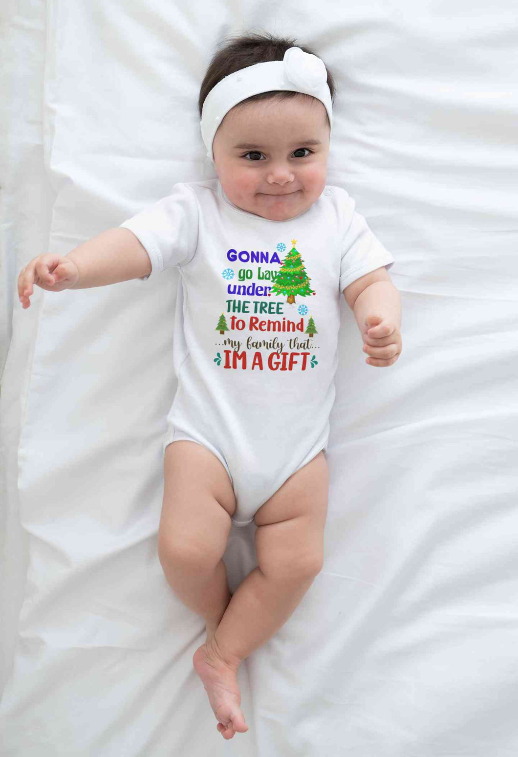 Gift Under Christmas Tree Rompers for Baby Girl- KidsFashionVilla