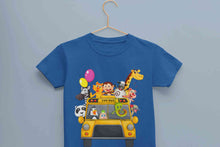 Load image into Gallery viewer, Zoo Bus Cartoon Half Sleeves T-Shirt For Girls -KidsFashionVilla
