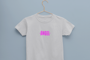 Angel Minimals Half Sleeves T-Shirt For Girls -KidsFashionVilla