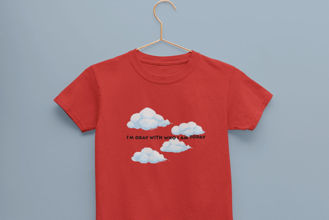 Its Okay Who I Am Today Minimals Half Sleeves T-Shirt For Girls -KidsFashionVilla