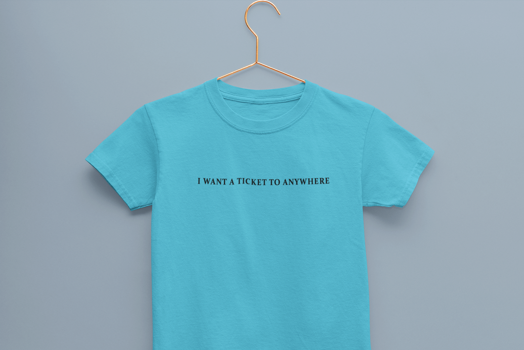 I Want Ticket Minimals Half Sleeves T-Shirt for Boy-KidsFashionVilla