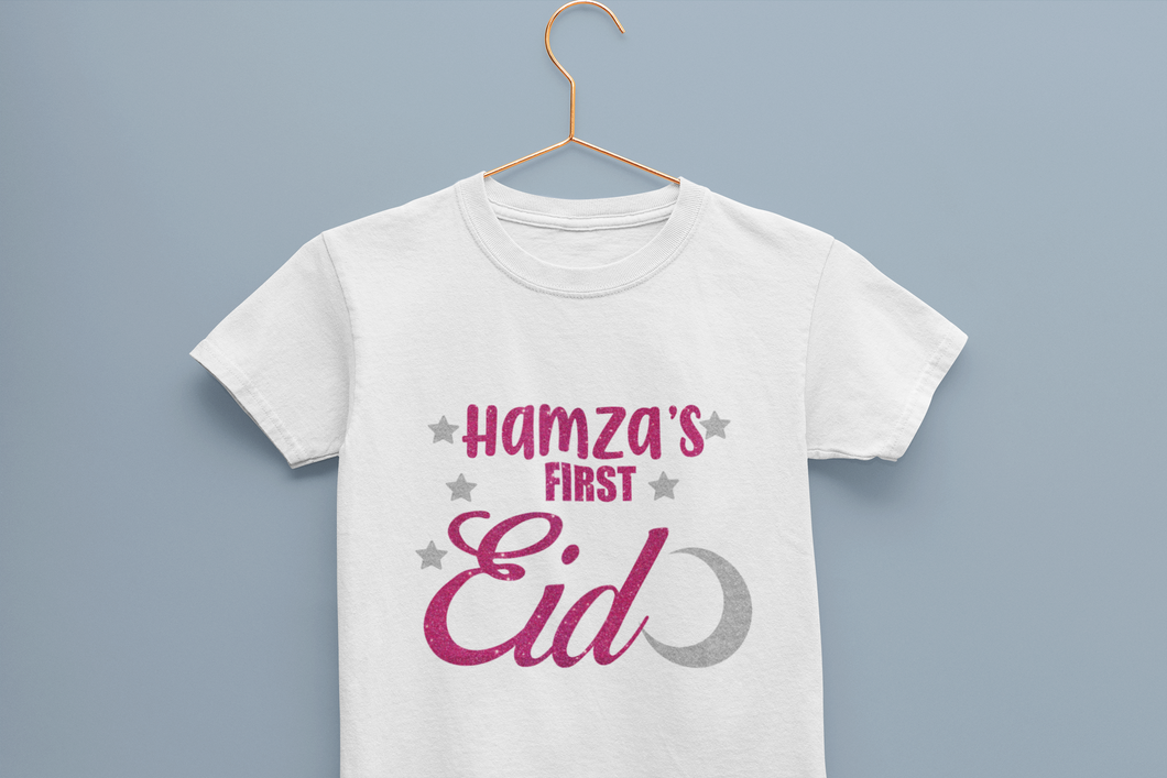 1st Eid Custom Name Half Sleeves T-Shirt for Boy-KidsFashionVilla