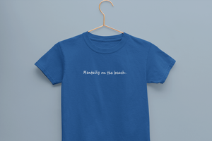 Mentally On The beach Minimals Half Sleeves T-Shirt For Girls -KidsFashionVilla