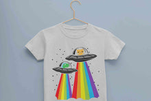 Load image into Gallery viewer, Rainbow Spaceship Cartoon Half Sleeves T-Shirt for Boy-KidsFashionVilla
