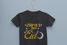 Load image into Gallery viewer, 1st Eid Custom Name Half Sleeves T-Shirt For Girls -KidsFashionVilla

