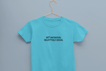 Load image into Gallery viewer, Not Anti Social Minimals Half Sleeves T-Shirt For Girls -KidsFashionVilla
