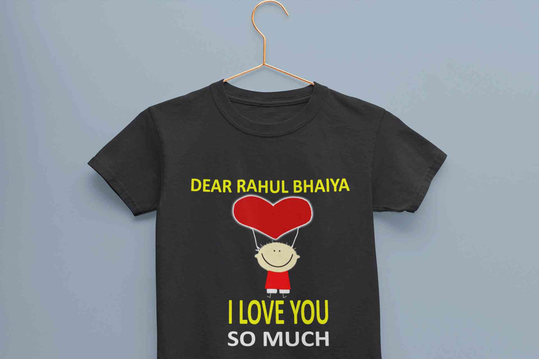 Custom Name I love My Bhaiya So Much Half Sleeves T-Shirt for Boy-KidsFashionVilla