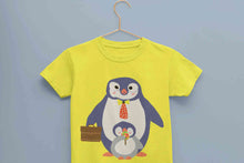 Load image into Gallery viewer, Papa And Baby Penguin Cartoon Half Sleeves T-Shirt for Boy-KidsFashionVilla
