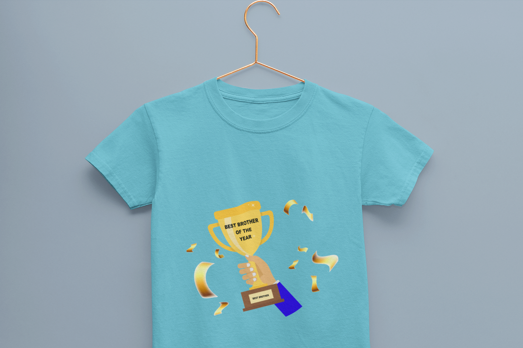 Best Brother Of The Year Half Sleeves T-Shirt for Boy-KidsFashionVilla