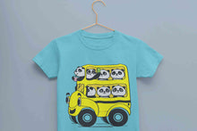 Load image into Gallery viewer, Panda Yellow Bus Cartoon Half Sleeves T-Shirt for Boy-KidsFashionVilla
