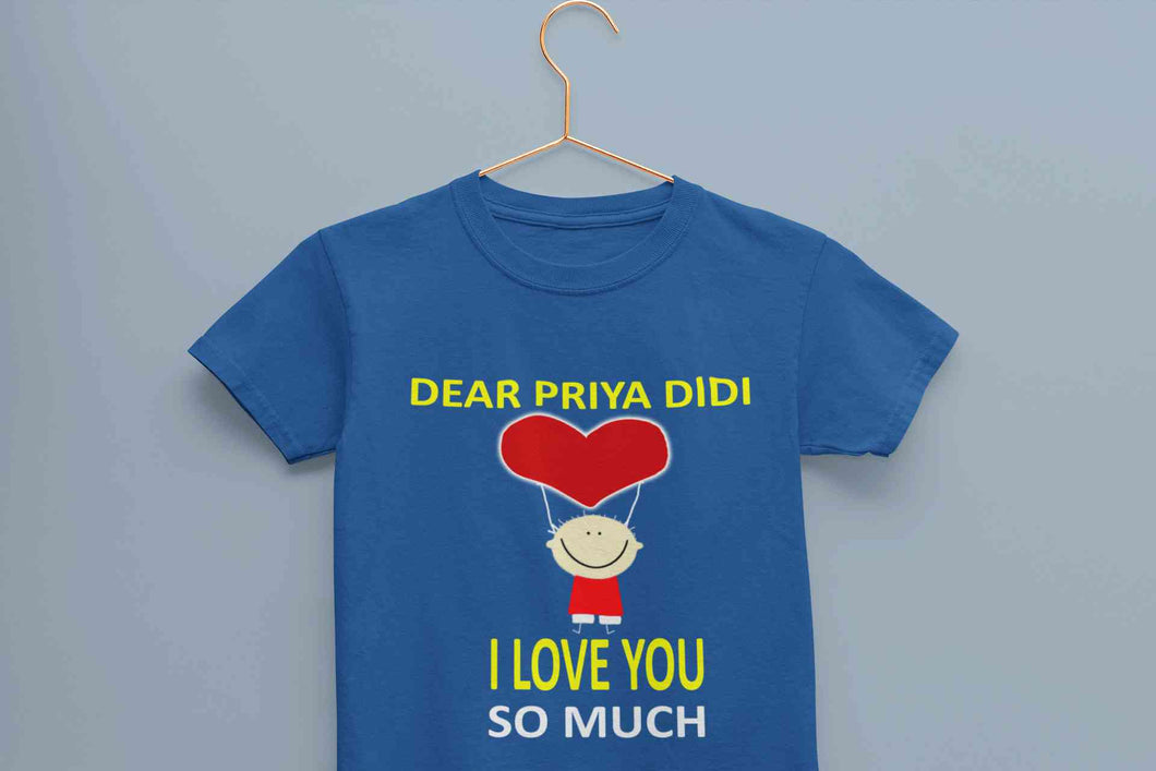 Custom Name I love My Didi So Much Half Sleeves T-Shirt For Girls -KidsFashionVilla