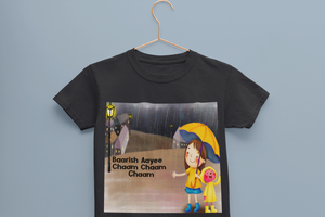 Barish Aayi Cham Cham Poem Half Sleeves T-Shirt for Boy-KidsFashionVilla