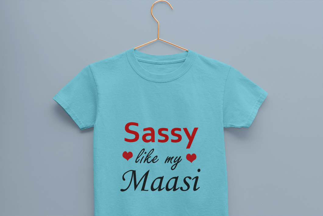 Sassy Like My Masi Half Sleeves T-Shirt For Girls -KidsFashionVilla