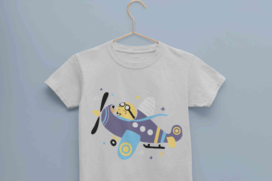 Jumbo Jet Cartoon Half Sleeves T-Shirt for Boy-KidsFashionVilla