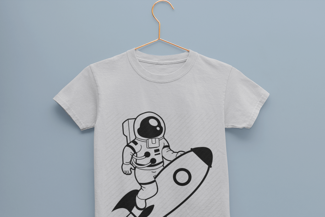 Future Astronaut Half Sleeves T-Shirt For Girls -KidsFashionVilla