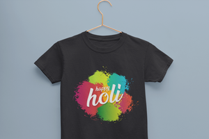 Happy Holi Half Sleeves T-Shirt for Boy-KidsFashionVilla