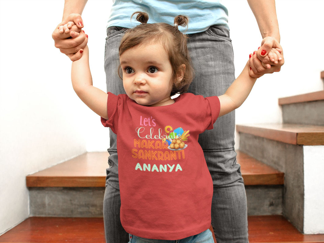 Makar Sankranti Half Sleeves T-Shirt For Girls -KidsFashionVilla