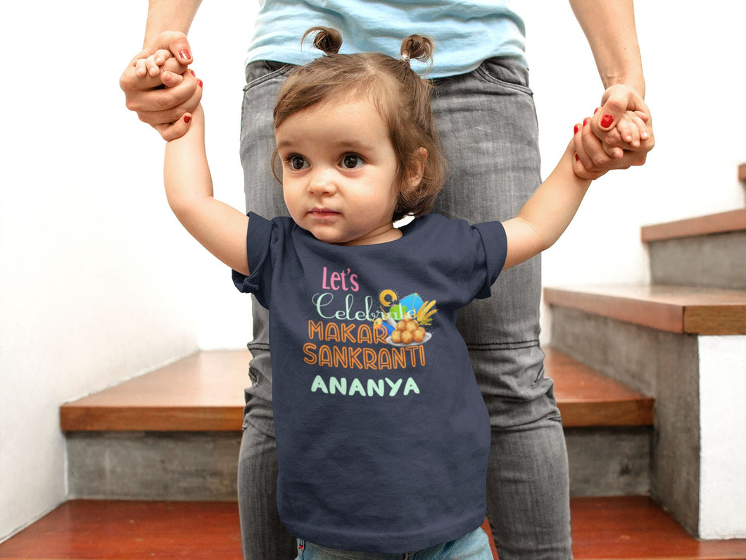 Makar Sankranti Half Sleeves T-Shirt For Girls -KidsFashionVilla