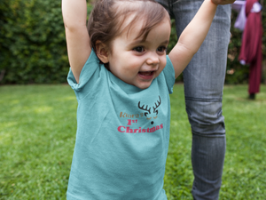 Customized Name First Christmas Half Sleeves T-Shirt For Girls -KidsFashionVilla