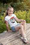 Cute Cartoon Half Sleeves T-Shirt For Girls -KidsFashionVilla
