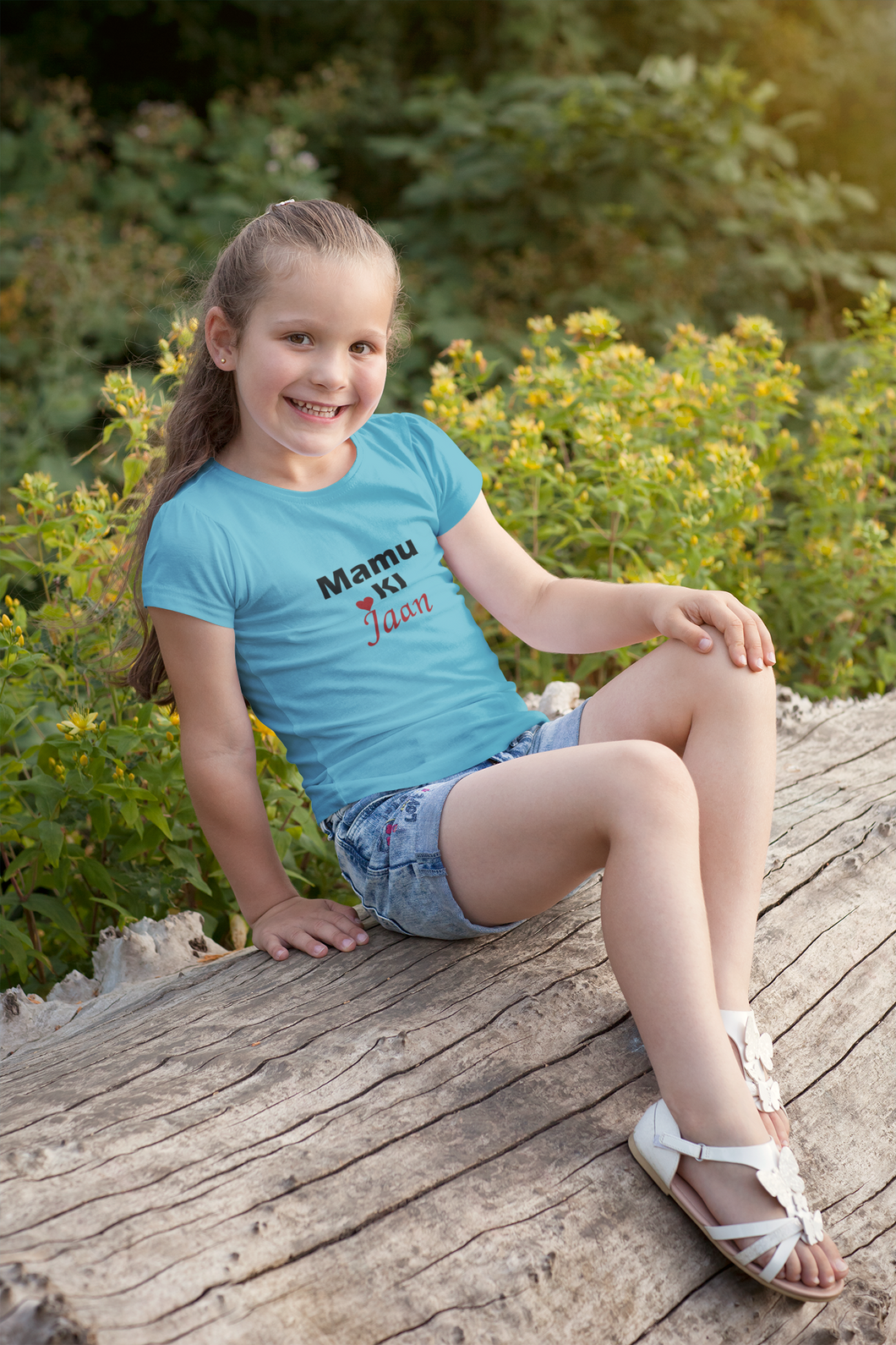 Mamu Ki Jaan Half Sleeves T-Shirt For Girls -KidsFashionVilla