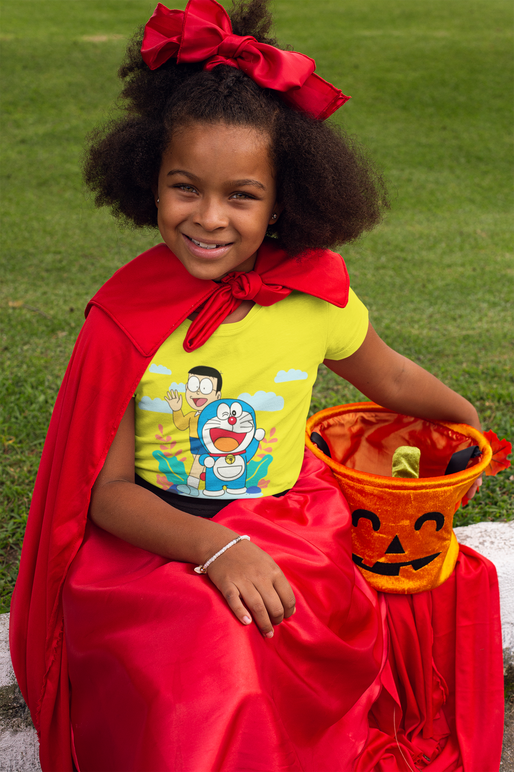 Cute Cartoon Half Sleeves T-Shirt For Girls -KidsFashionVilla