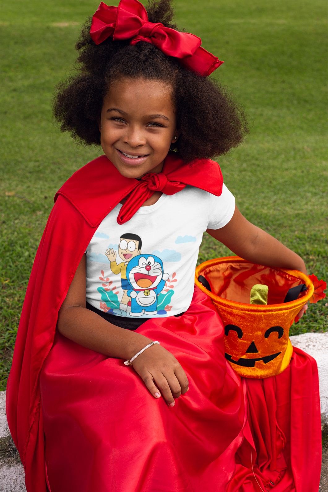 Cute Cartoon Half Sleeves T-Shirt For Girls -KidsFashionVilla