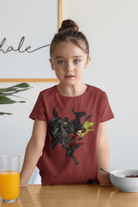 Superhero Half Sleeves T-Shirt For Girls -KidsFashionVilla