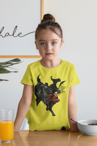 Superhero Half Sleeves T-Shirt For Girls -KidsFashionVilla