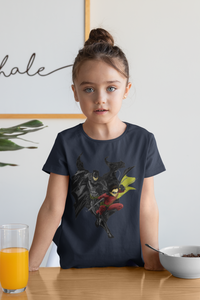 Superhero Half Sleeves T-Shirt For Girls -KidsFashionVilla
