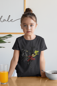 Superhero Half Sleeves T-Shirt For Girls -KidsFashionVilla