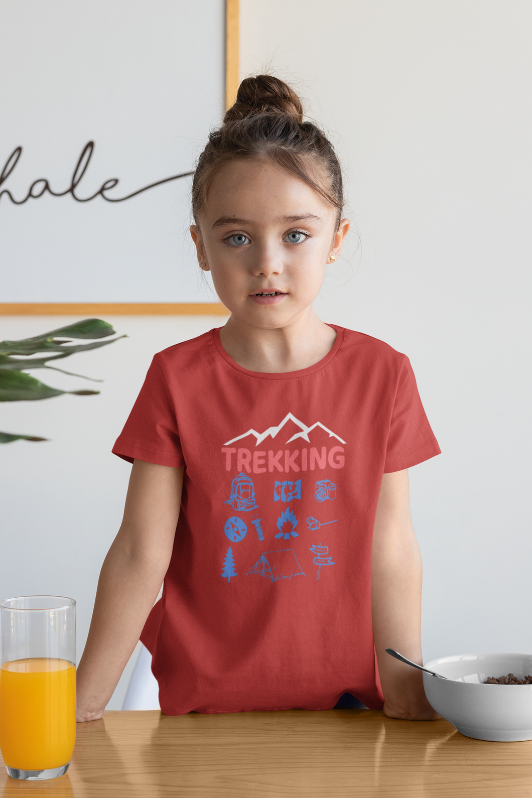 Trekking Half Sleeves T-Shirt For Girls -KidsFashionVilla