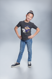 Cute Cartoon Half Sleeves T-Shirt For Girls -KidsFashionVilla