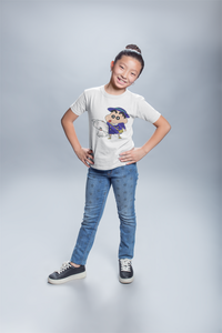 Cute Cartoon Half Sleeves T-Shirt For Girls -KidsFashionVilla