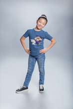 Load image into Gallery viewer, Cute Cartoon Half Sleeves T-Shirt For Girls -KidsFashionVilla
