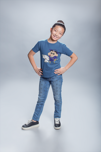 Cute Cartoon Half Sleeves T-Shirt For Girls -KidsFashionVilla