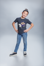 Load image into Gallery viewer, Cute Cartoon Half Sleeves T-Shirt For Girls -KidsFashionVilla
