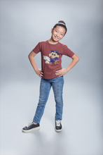 Load image into Gallery viewer, Cute Cartoon Half Sleeves T-Shirt For Girls -KidsFashionVilla

