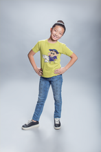 Load image into Gallery viewer, Cute Cartoon Half Sleeves T-Shirt For Girls -KidsFashionVilla
