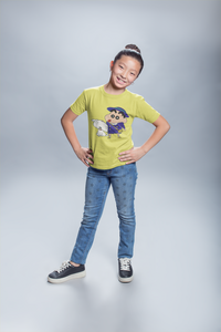 Cute Cartoon Half Sleeves T-Shirt For Girls -KidsFashionVilla