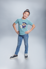 Load image into Gallery viewer, Cute Cartoon Half Sleeves T-Shirt For Girls -KidsFashionVilla

